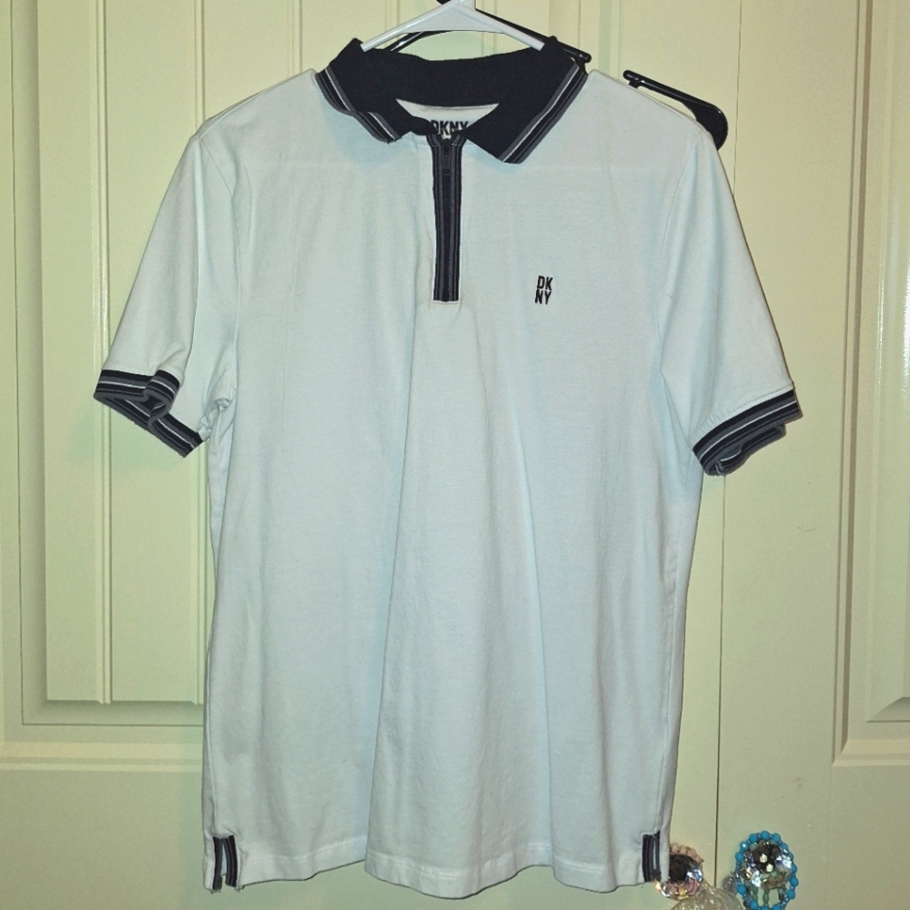 DKNY Men's White Polo Shirt